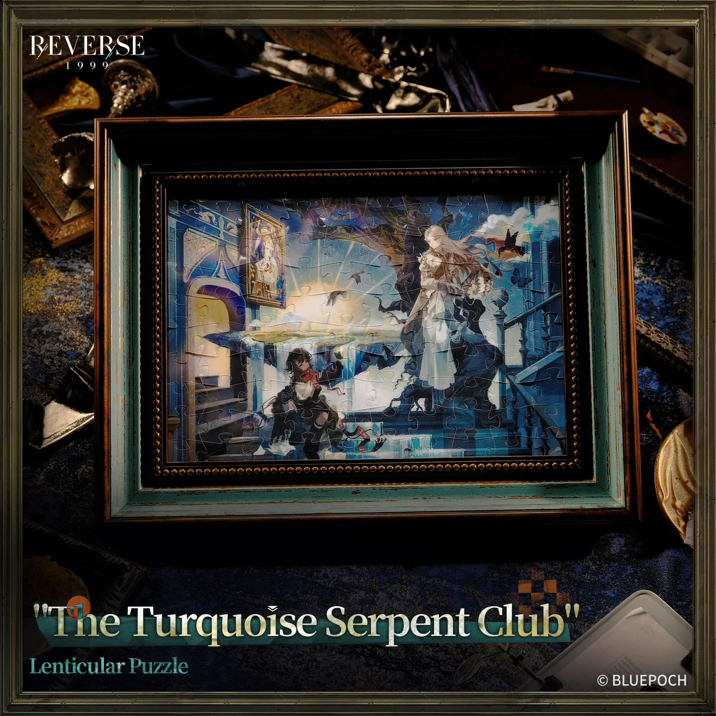 Reverse: 1999 "The Turquoise Serpent Club" Lenticular Puzzle
